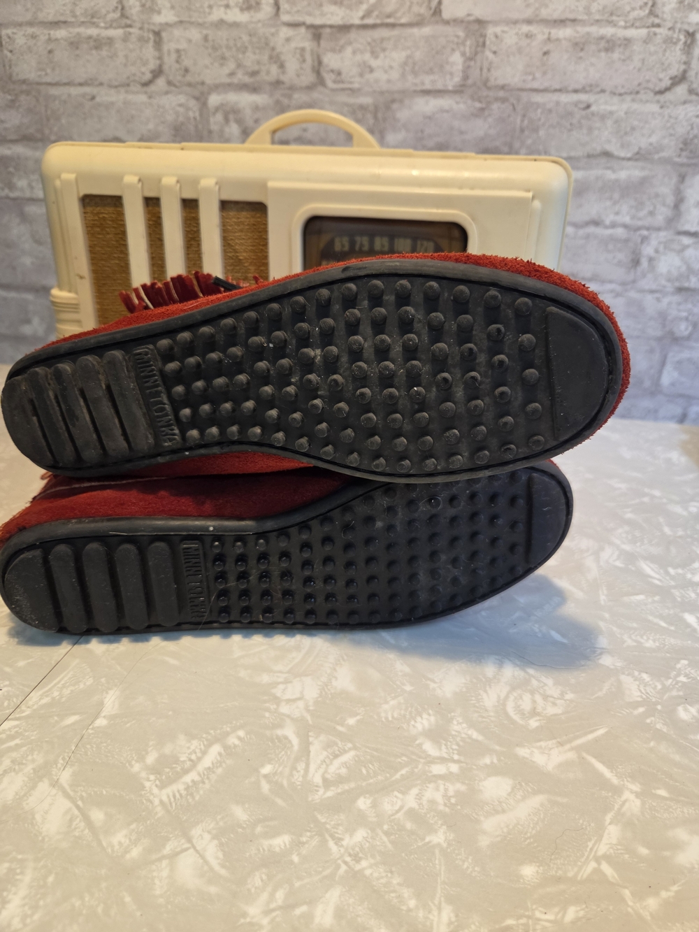 Vintage 90's Fringed Minnetonka Lace-Up Suede Moccasins - Picture 4 of 9